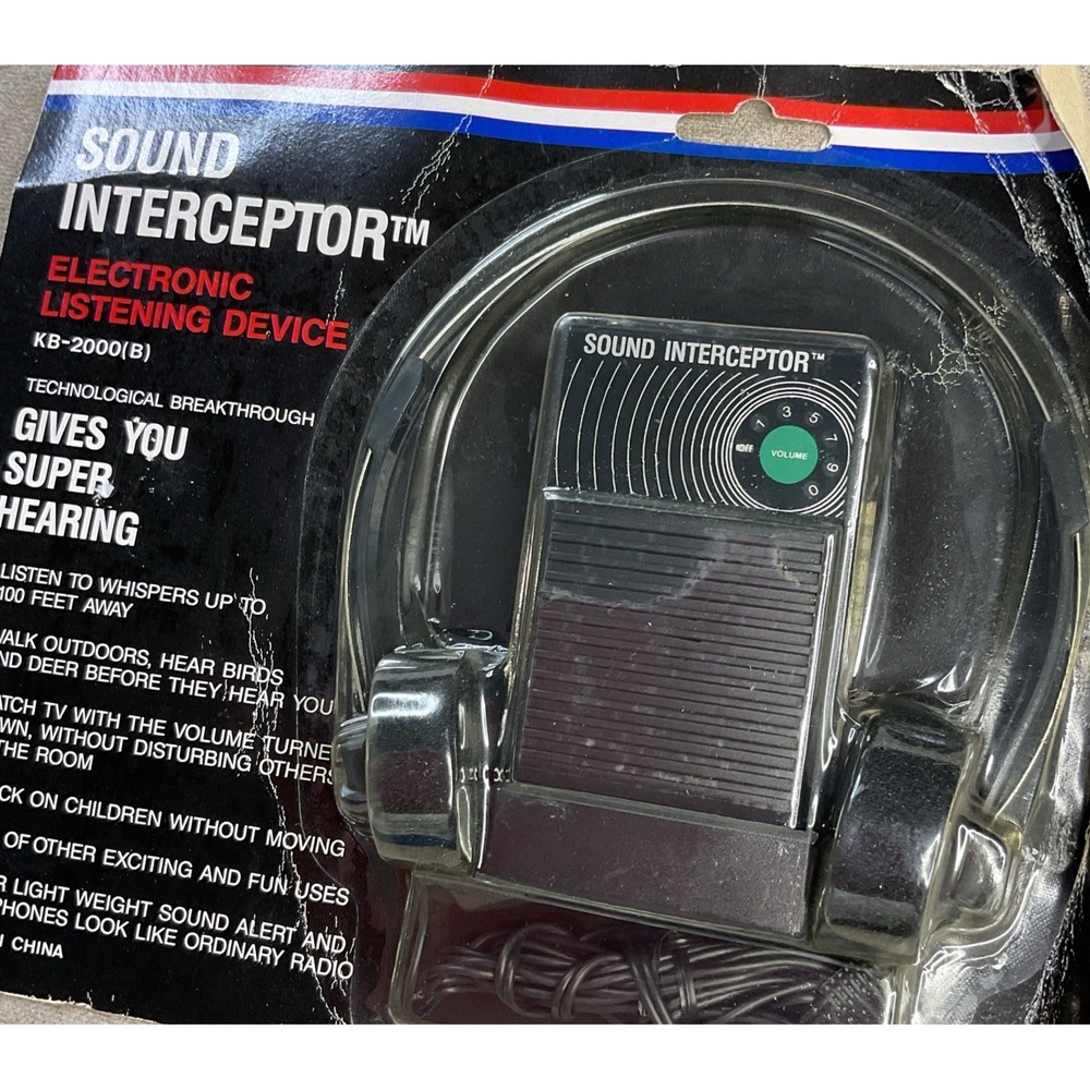 Sound Interceptor Electronic Listening Device 100 Feet Range KB-2000(B) New